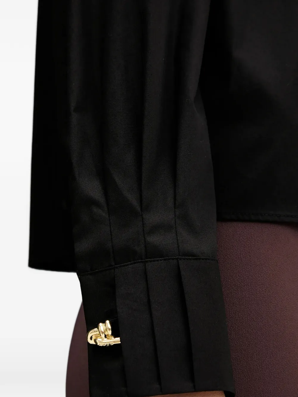 HUGO Blouse met geknoopte cuff Zwart