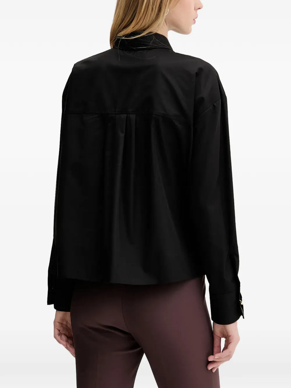HUGO Blouse met geknoopte cuff Zwart