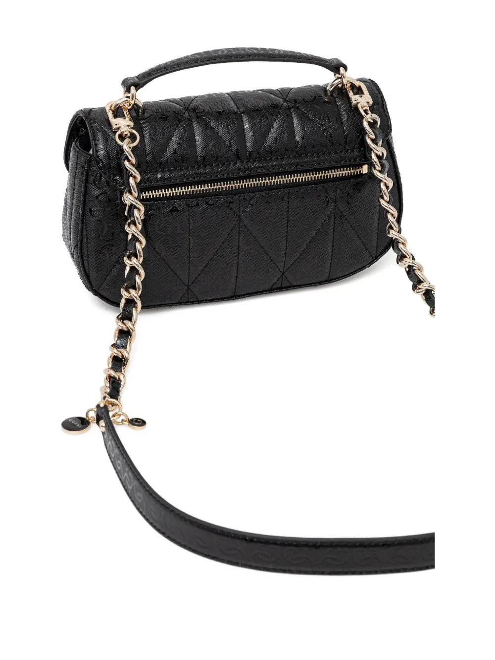 Guess Usa Aldina Logo 4g Quilted Crossbody Bag In Black