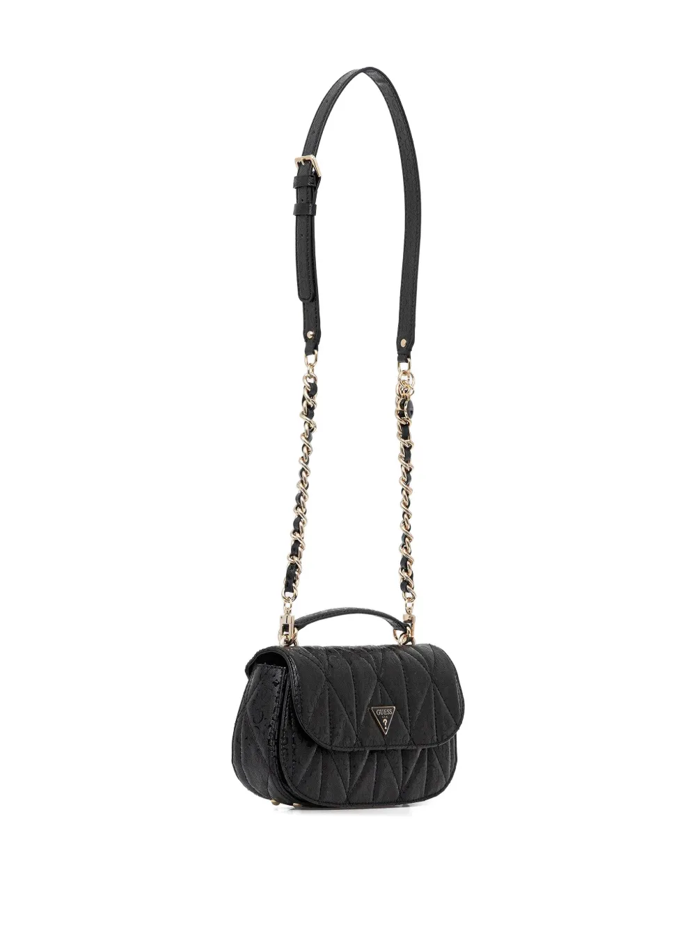 Guess Usa Aldina Logo 4g Quilted Crossbody Bag In Black