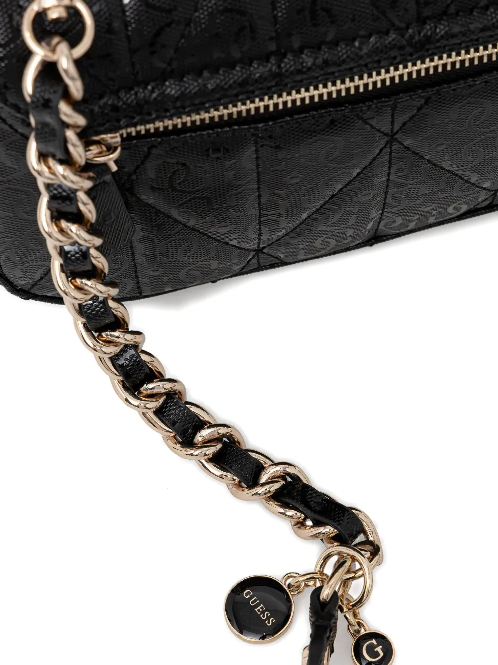 Guess Usa Aldina Logo 4g Quilted Crossbody Bag In Black