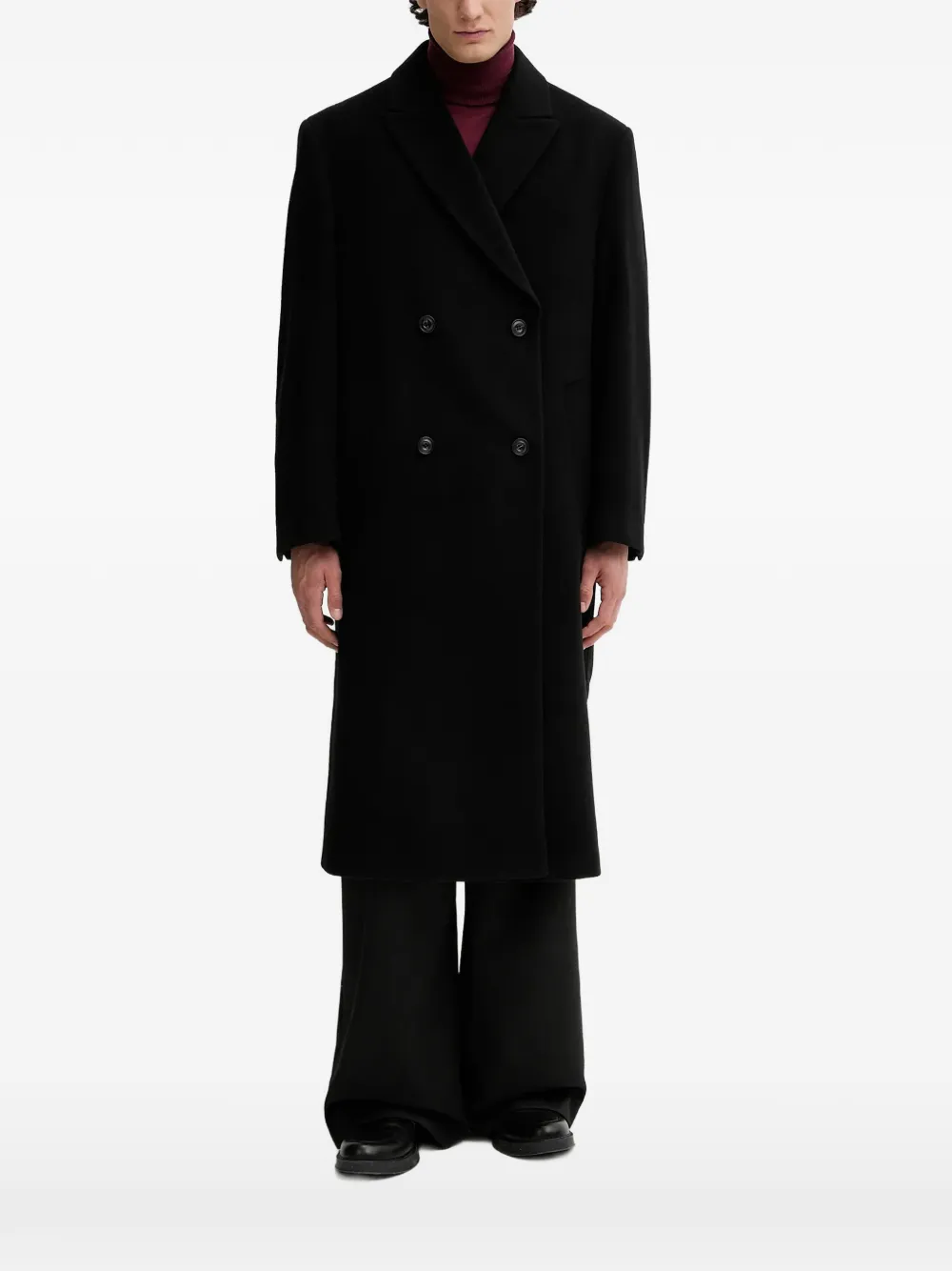 HUGO button-cuff double-breasted coat | negro | Image 1