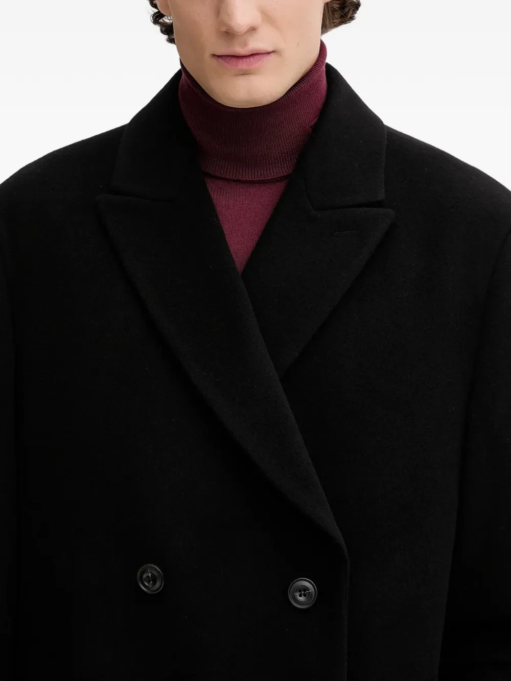 HUGO Jas met dubbele rij knopen en knoopmanchetten Zwart