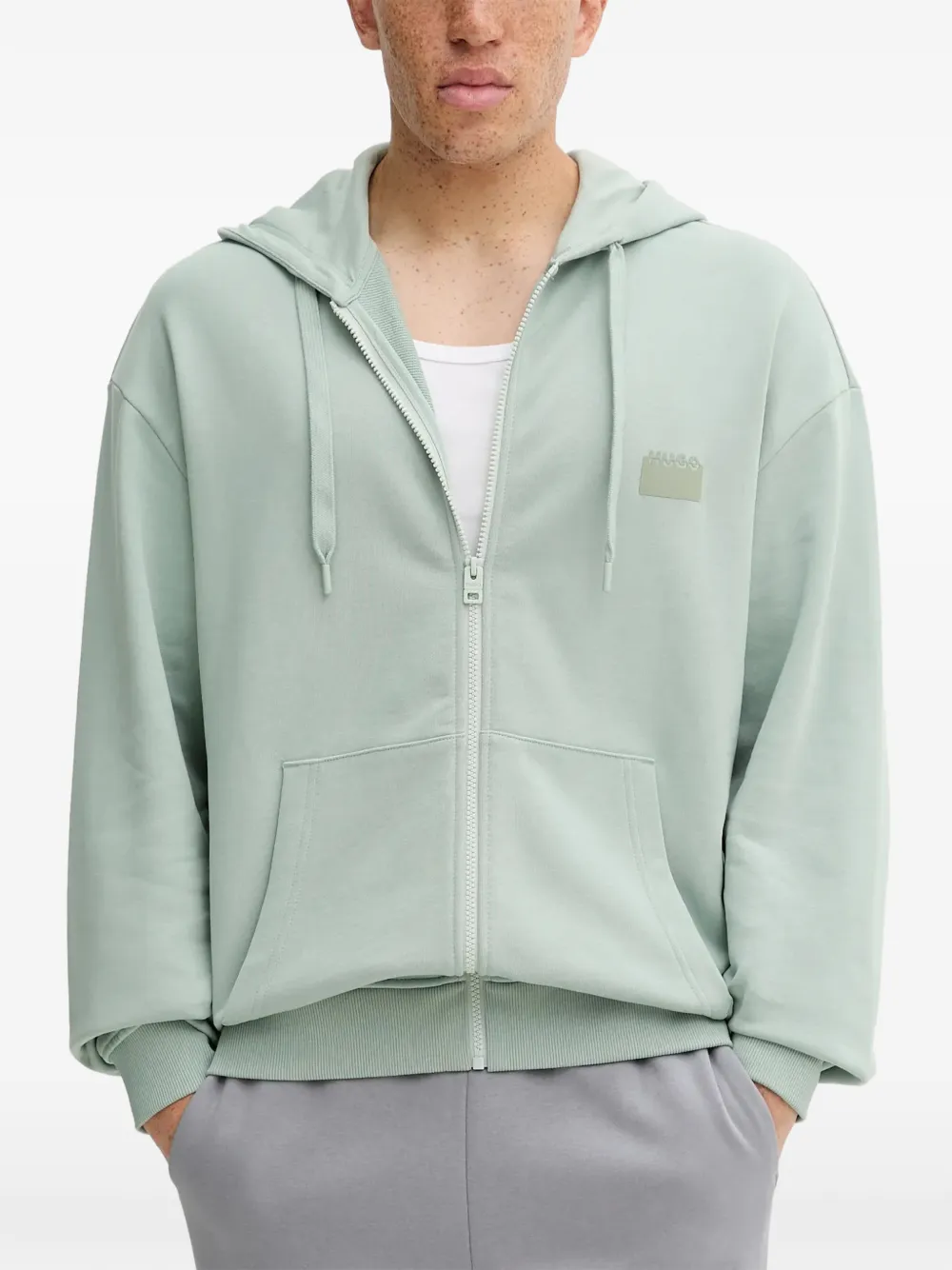 HUGO hoodie con cierre | verde | Image 1