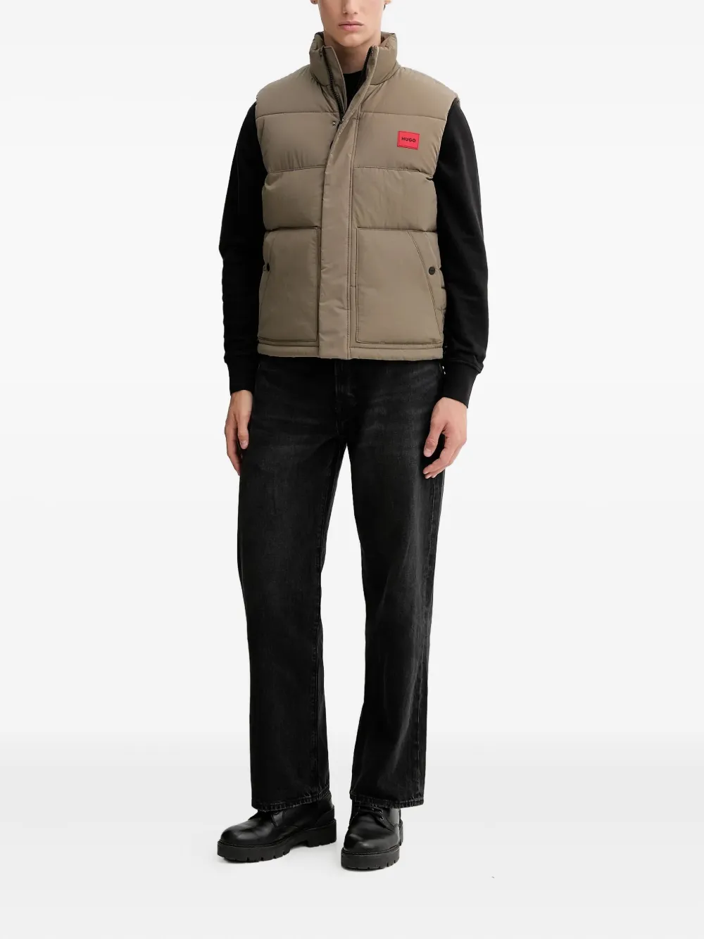 HUGO padded logo-patch gilet | Waistcoats & Gilets | Image 2