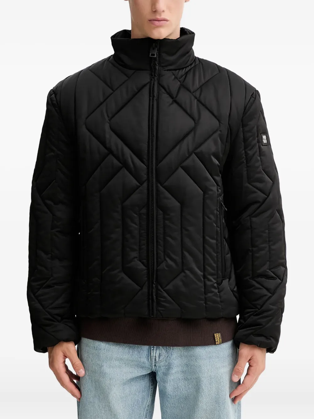 HUGO quilted zip-fastening jacket | Black | Image 1
