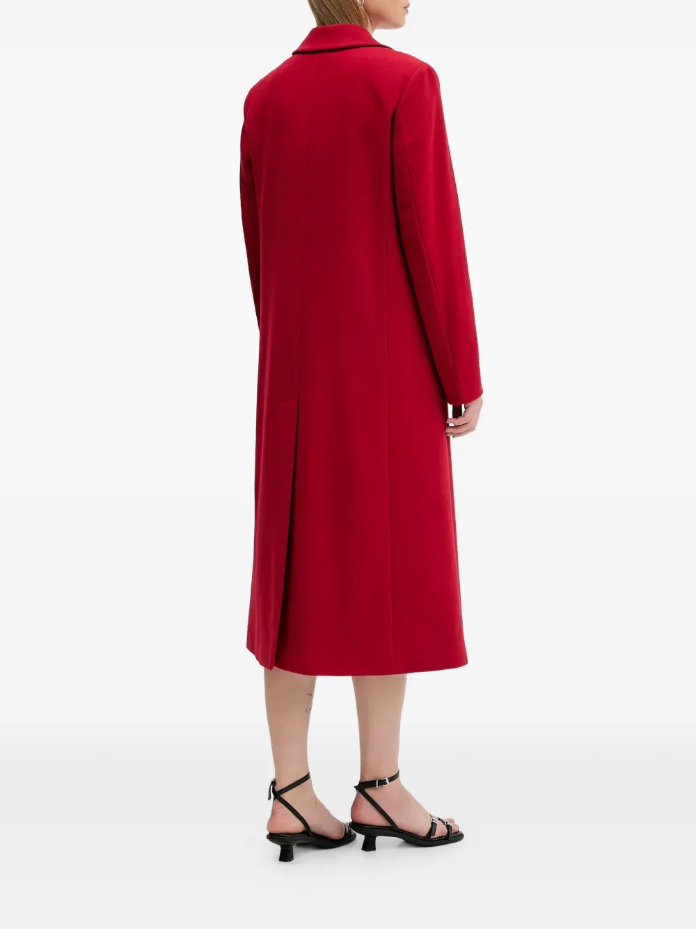 Hugo Boss Button-fastening Coat In Red