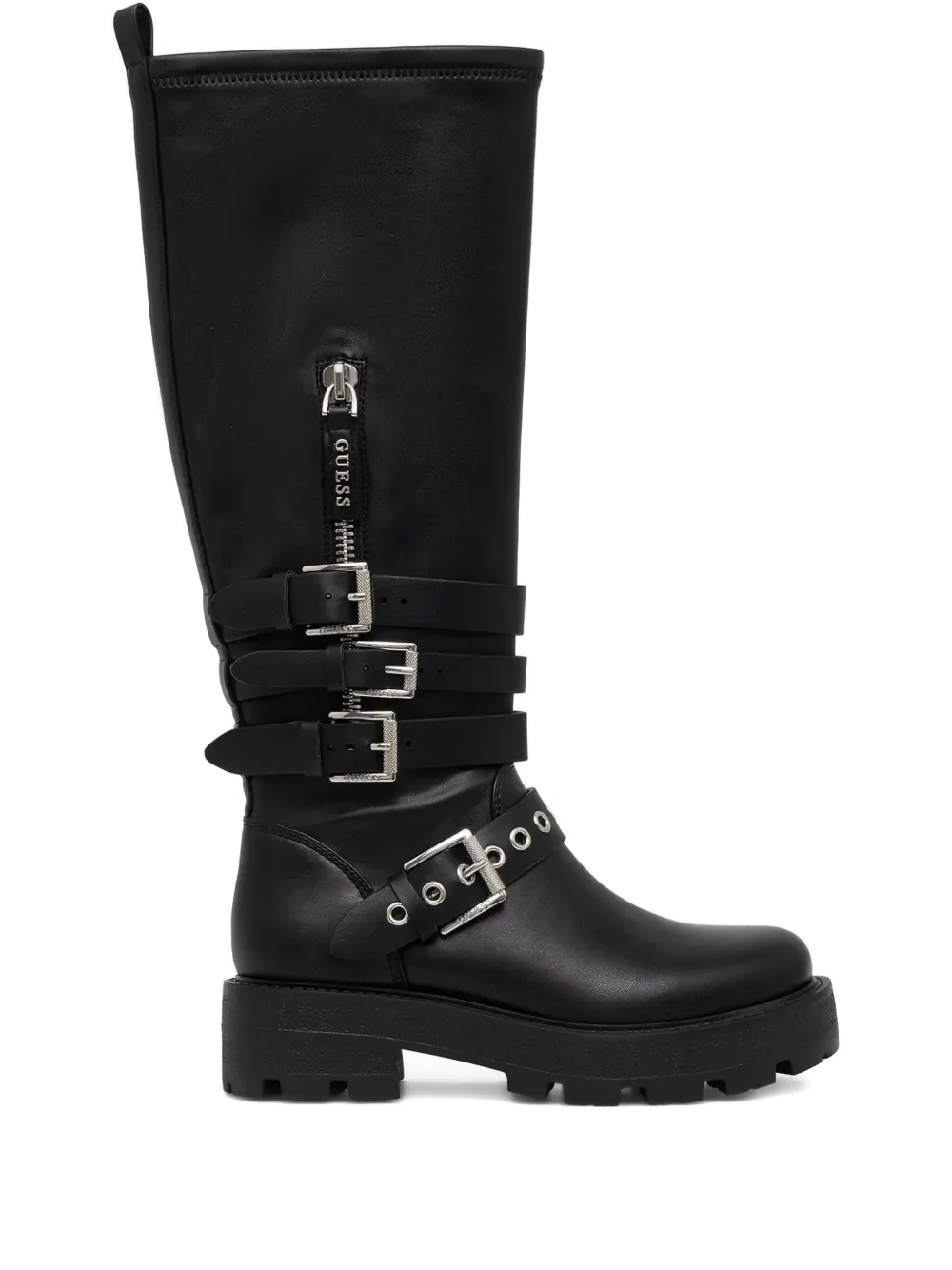 Guess Usa Buckle-strap Boots In Black