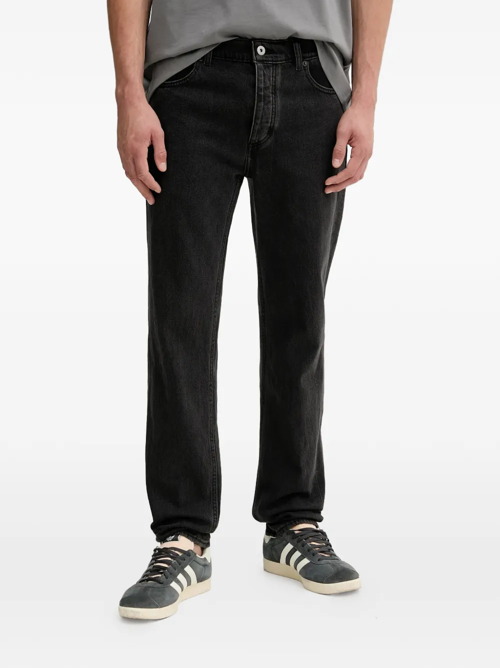 HUGO tapered-fit patch pocket jeans | Black | Image 1