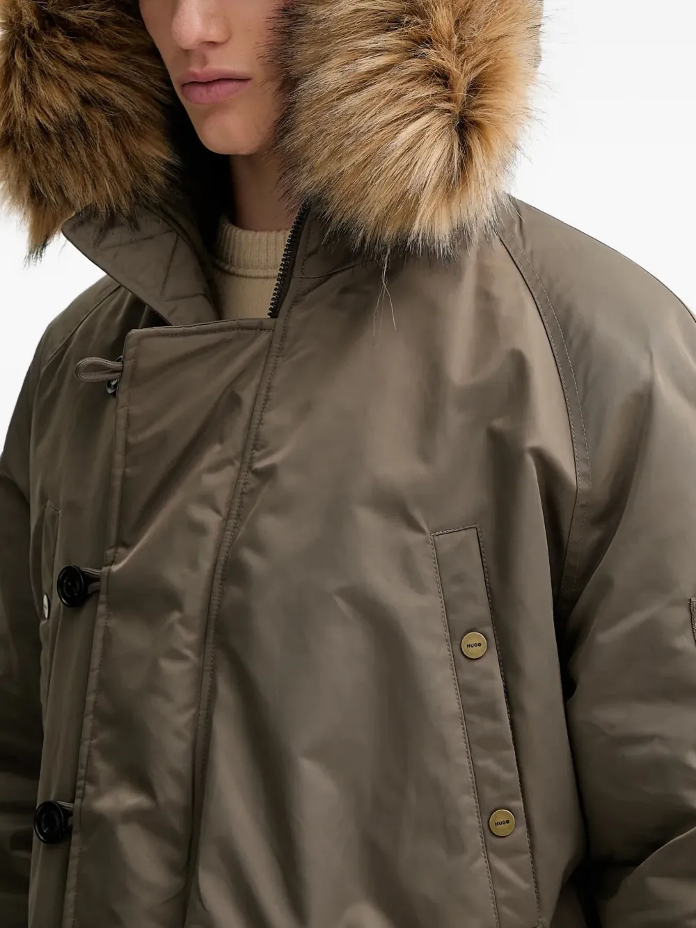 Hugo Boss Hooded Jacket In Brown