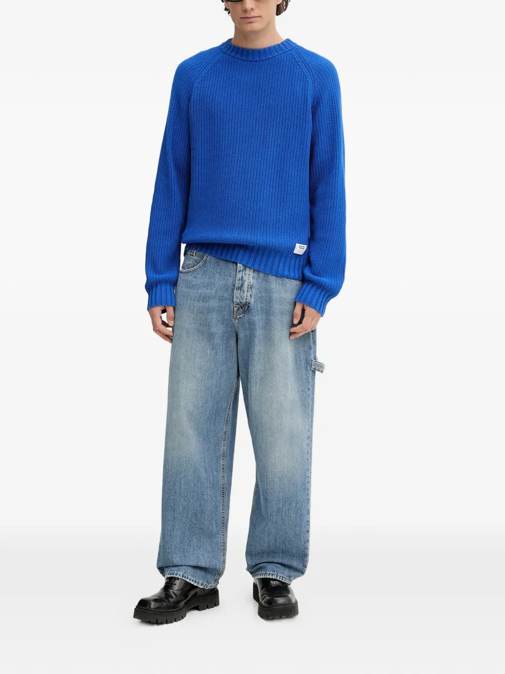 HUGO crew-neck knit sweater - Blauw