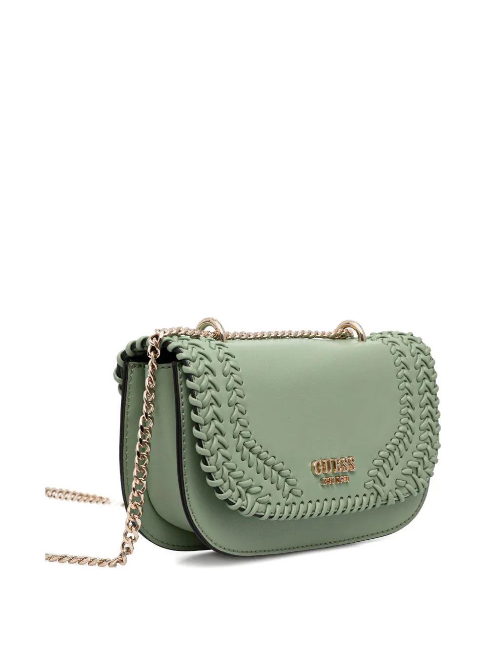 Guess Usa Tatum Chain Cross Body Bag In Green