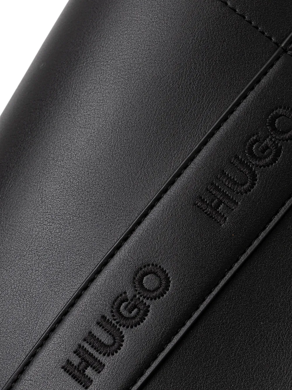 HUGO logo-embroidered tote bag - Zwart