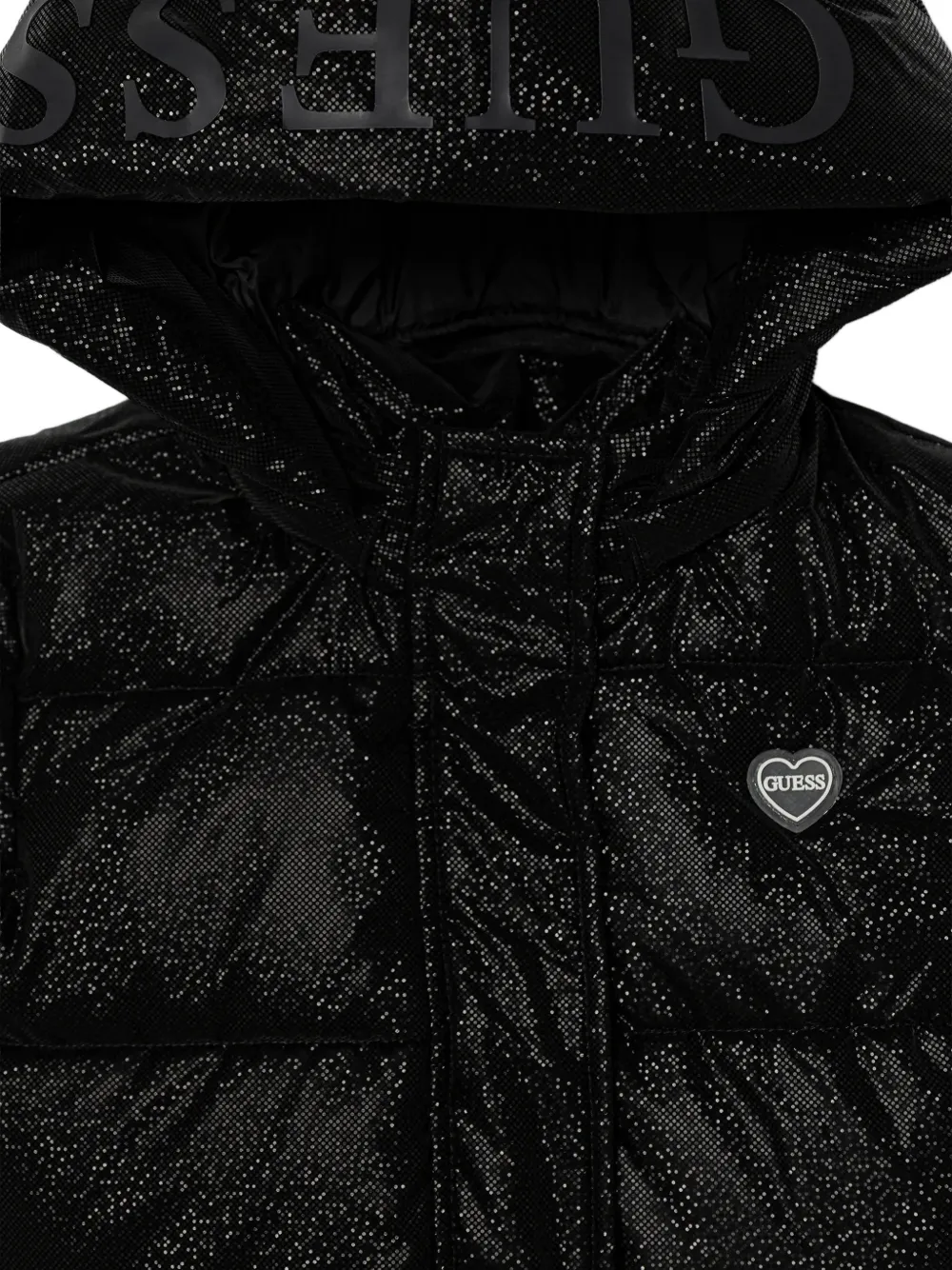  Guess Kids Hooded Puffer Jacket - Black 