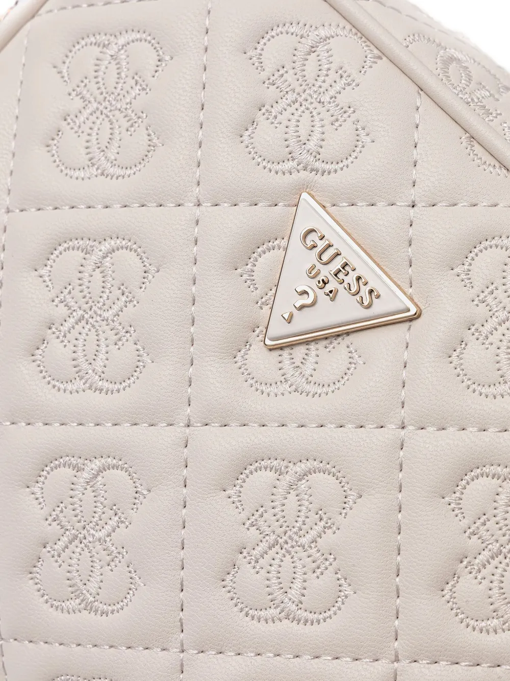 Guess Usa Quilted-design Chain-strap Crossbody Bag In White
