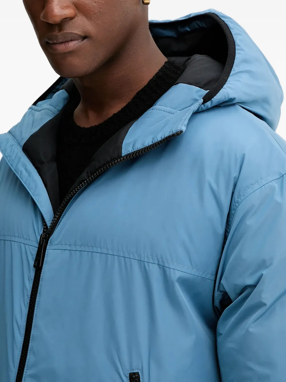 Hugo Boss Hooded Zip-fastening Jacket In Blue