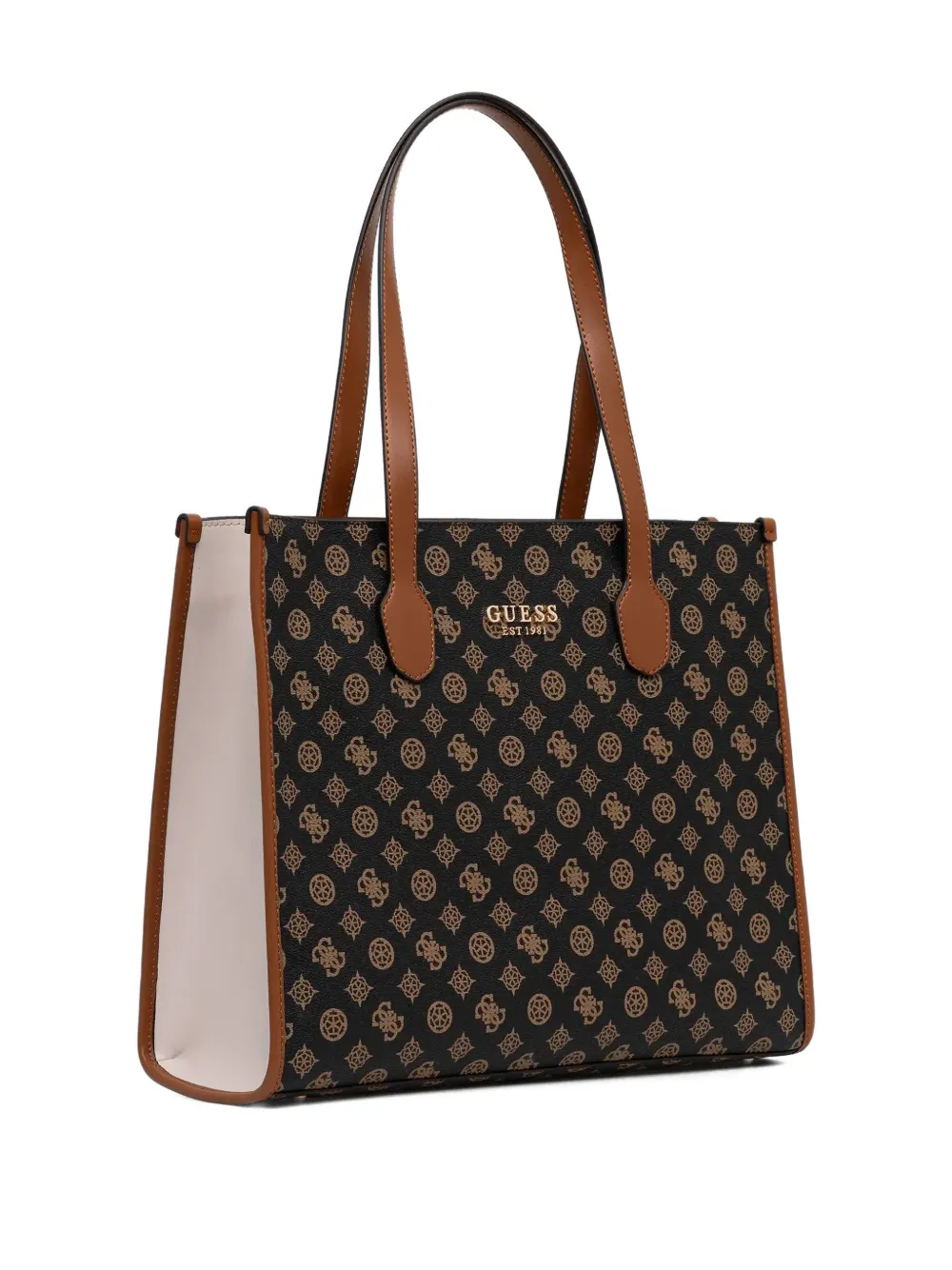 GUESS USA monogram-pattern logo-details tote bag - Bruin