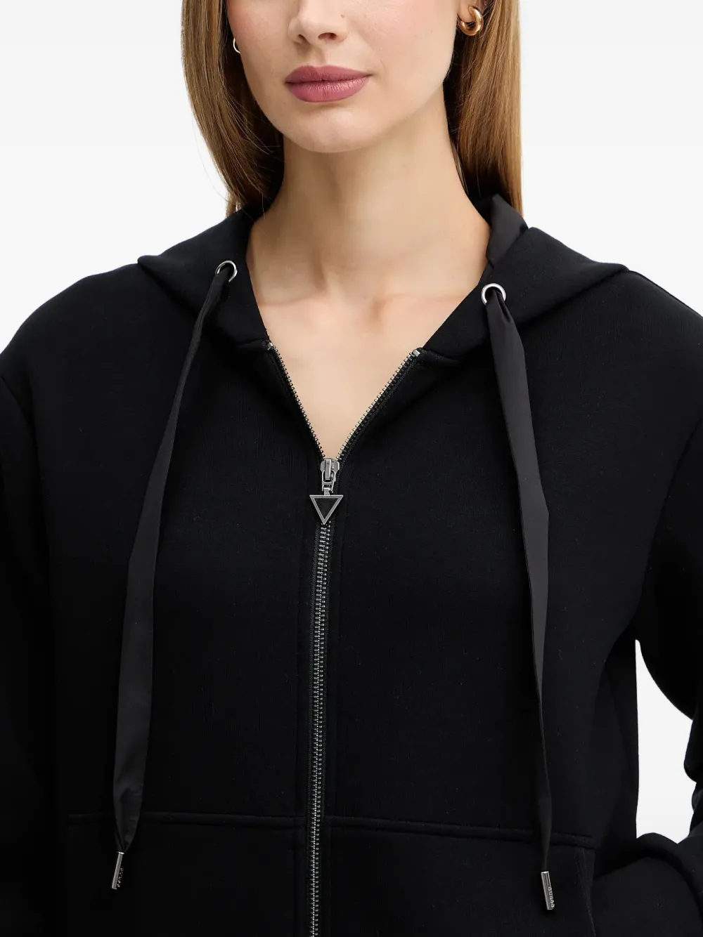Guess Usa Zip-up Hoodie In Black