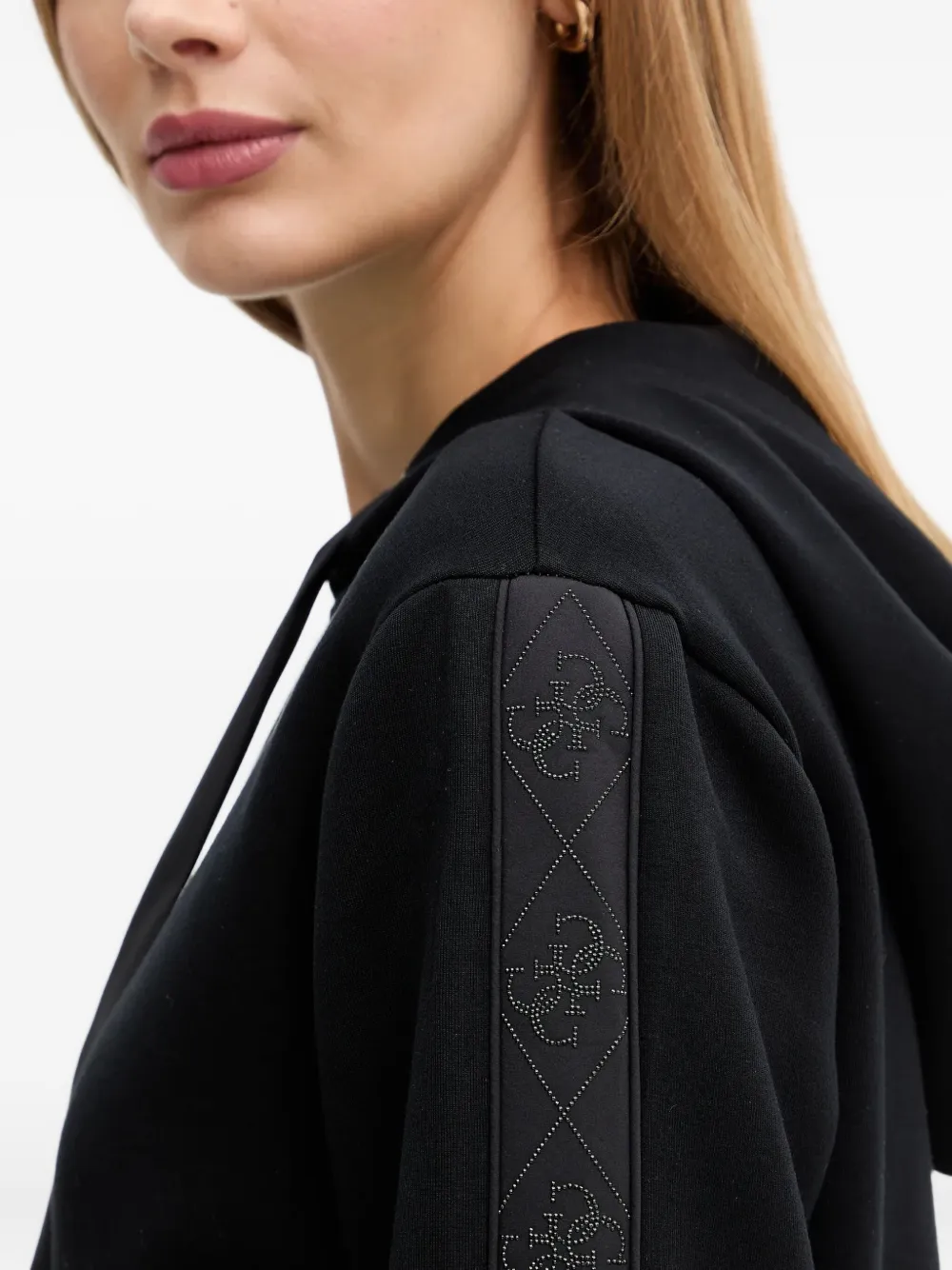 Guess Usa Zip-up Hoodie In Black