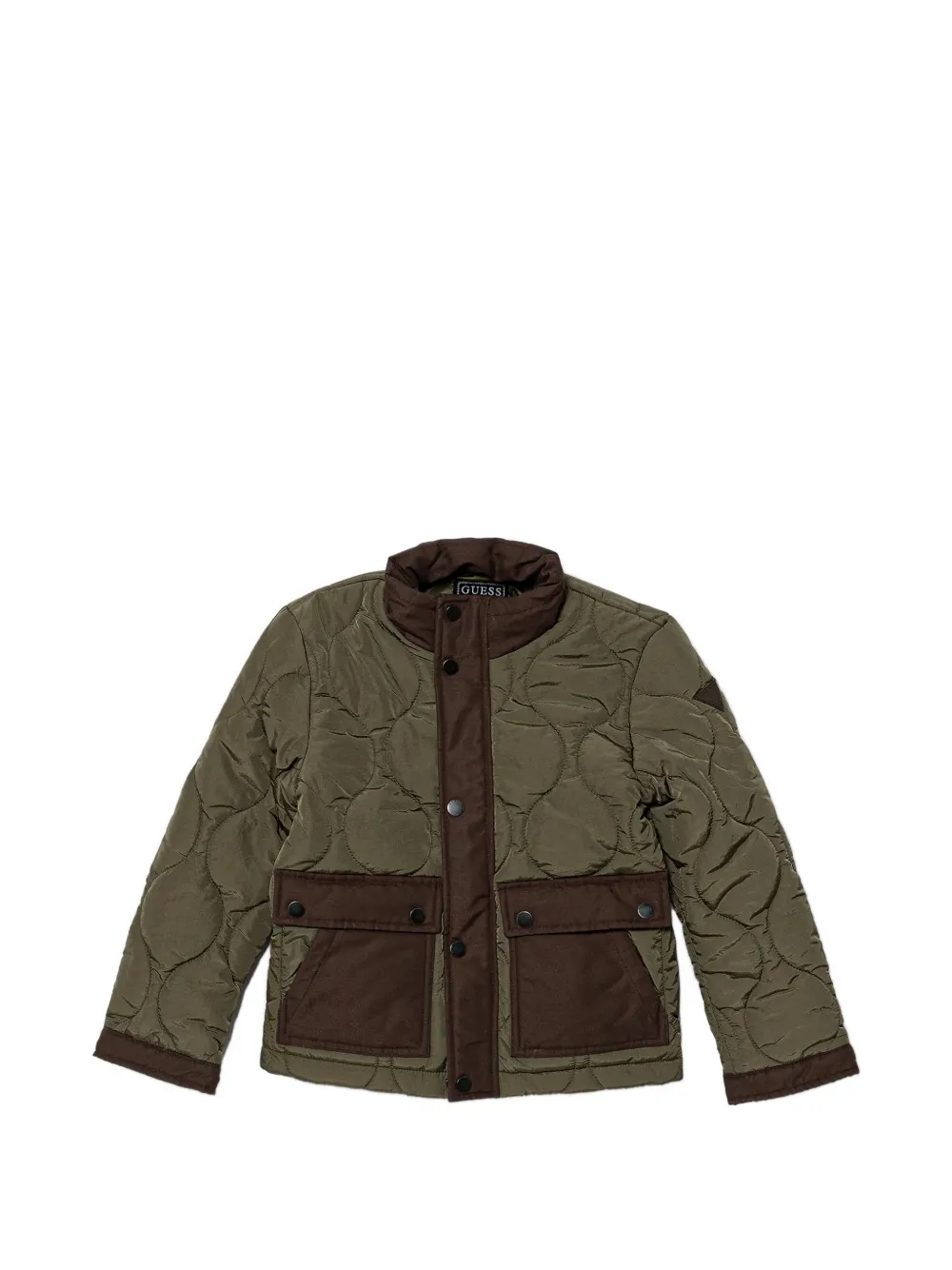 guess kids quilted pocket jacket - Verde