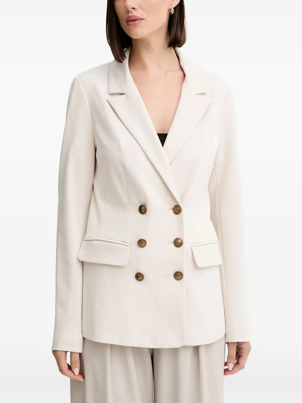 Guess Usa Double-breasted Blazer In White