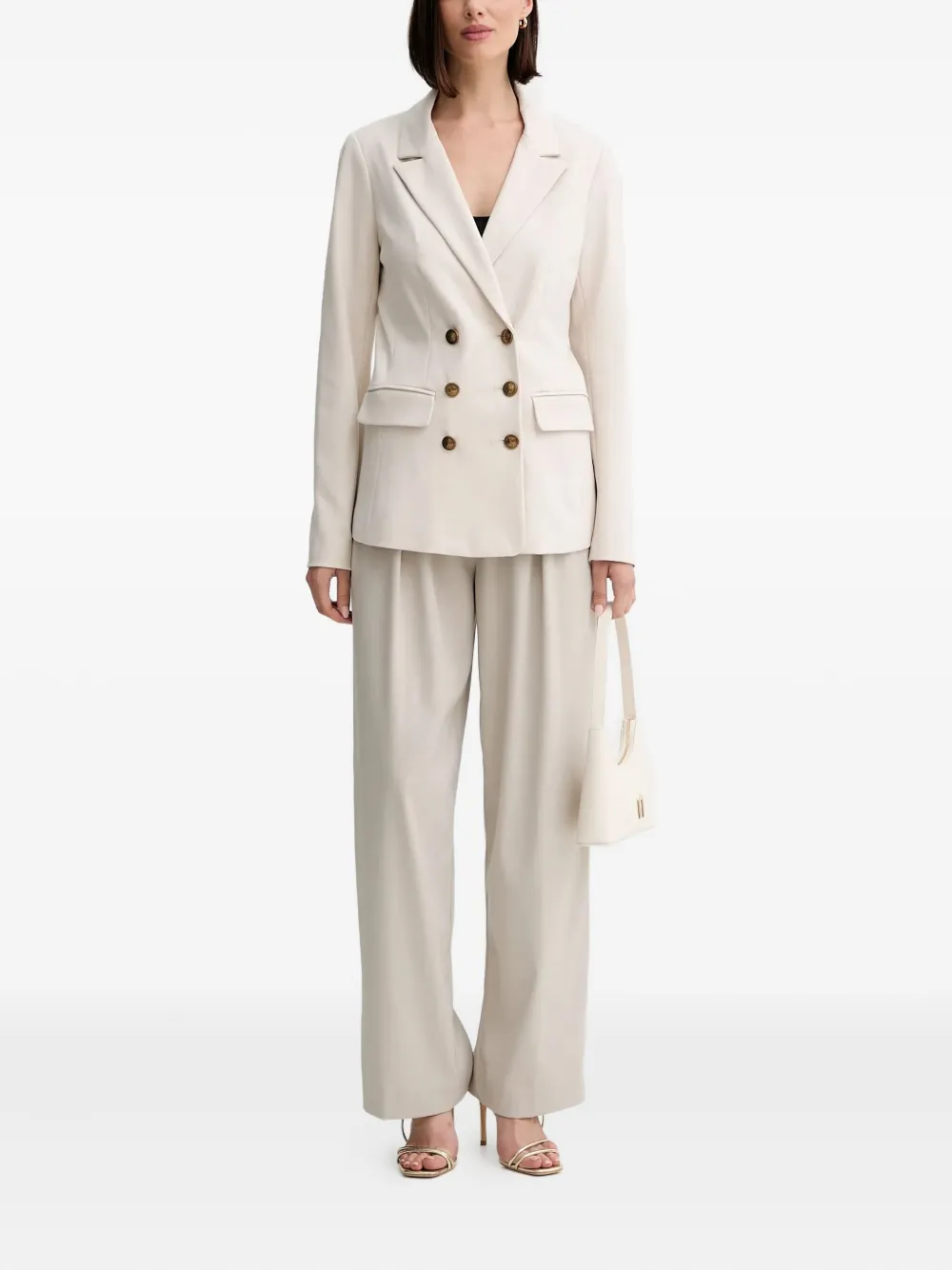 Guess Usa Double-breasted Blazer In White