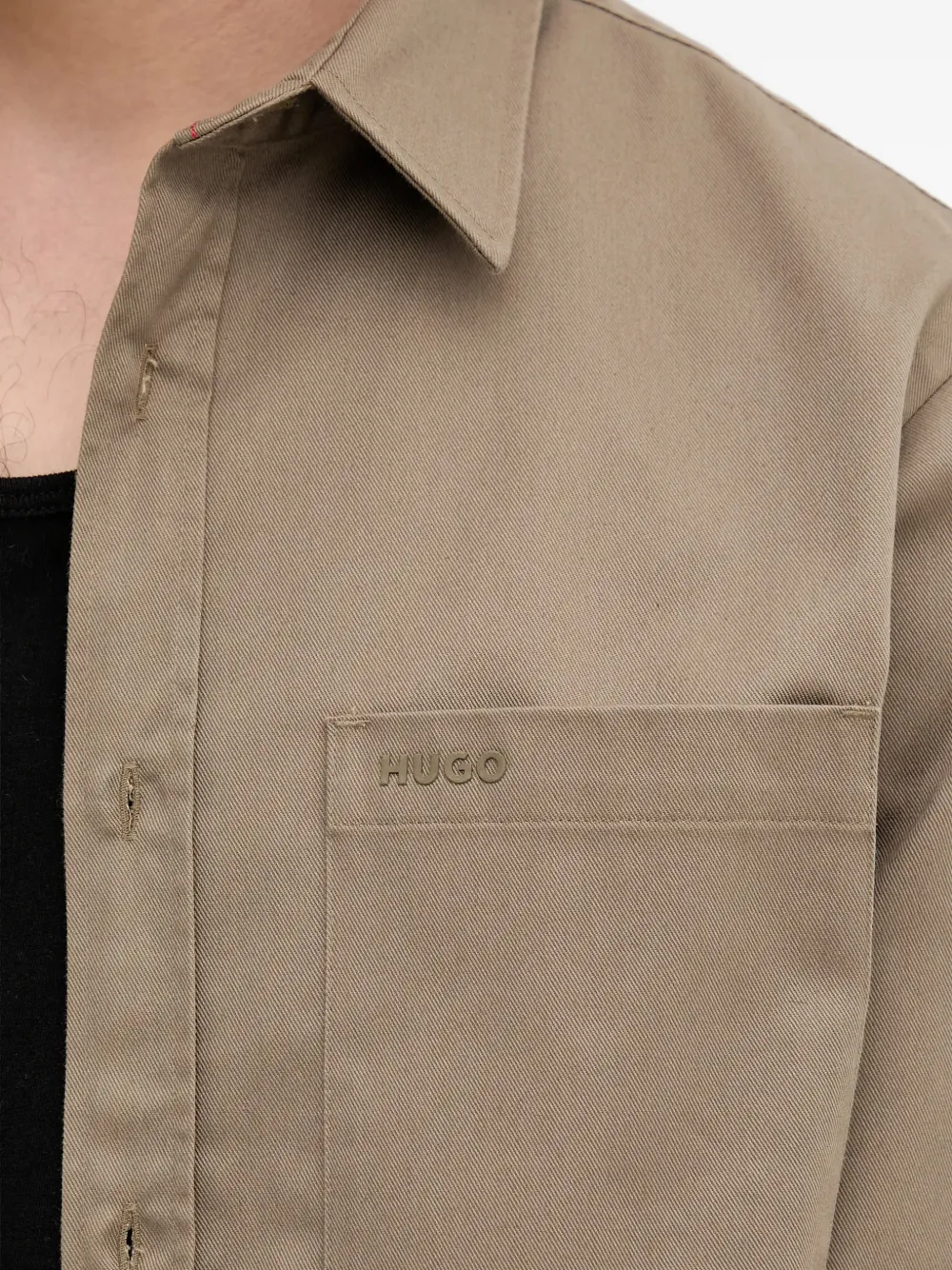 HUGO Overhemd met borstzak Beige