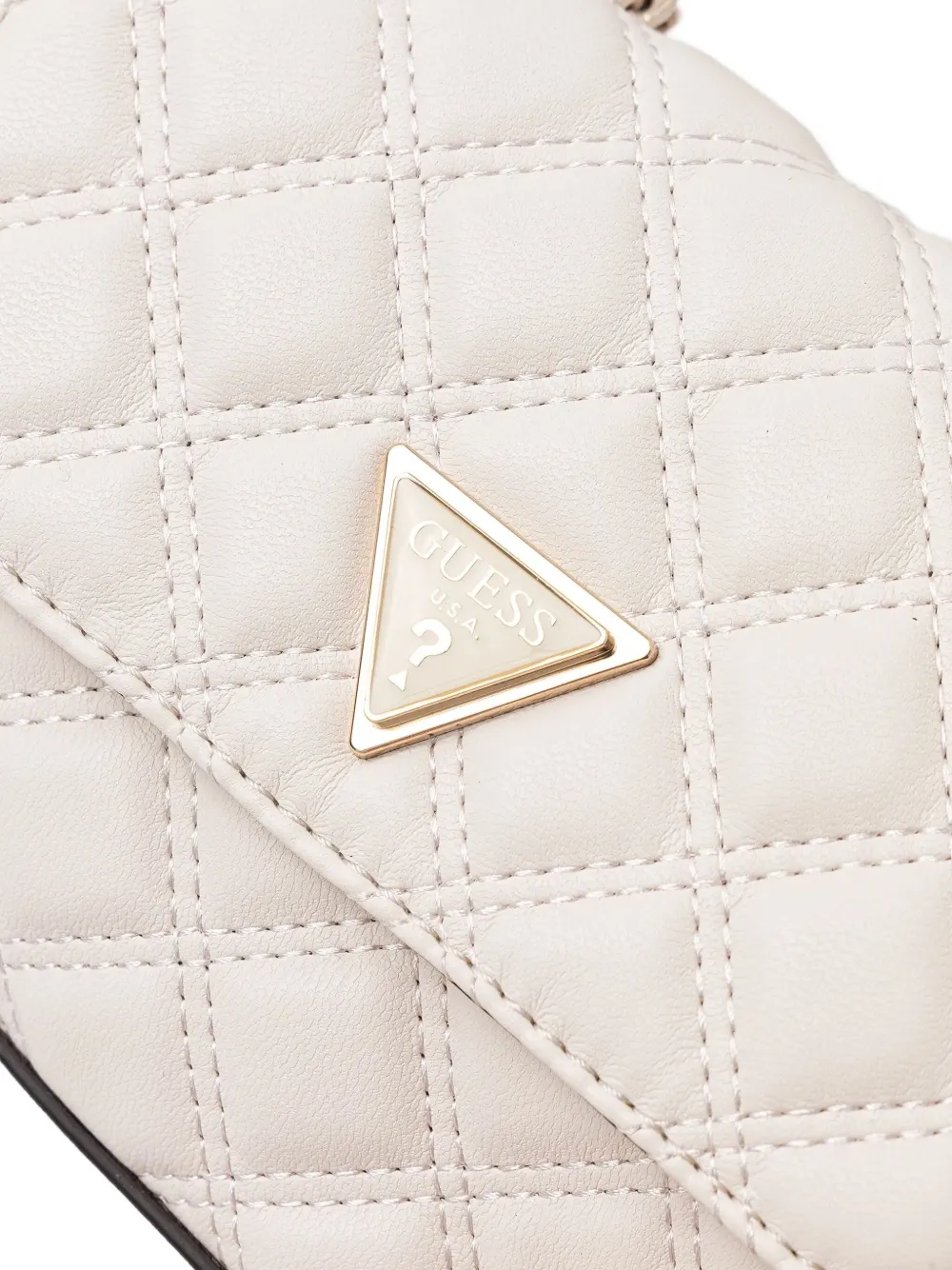 Guess Usa Quilted-design Crossbody Bag In White