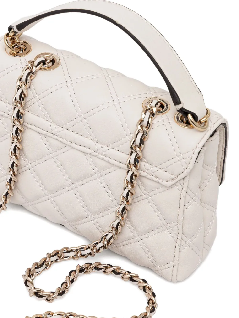 Guess Usa Quilted-design Crossbody Bag In White