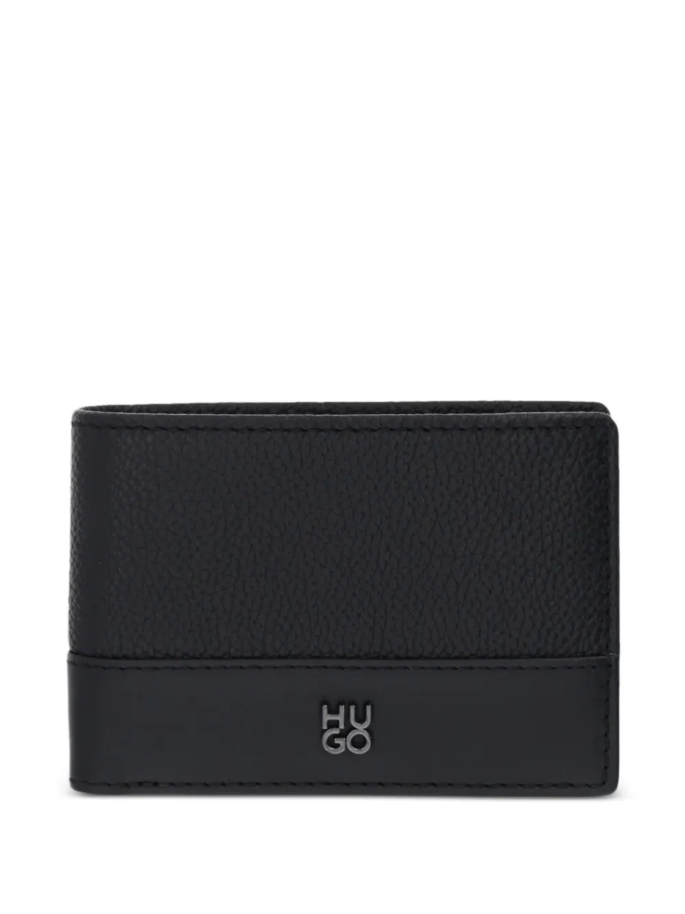 HUGO cartera con placa del logo | negro | Image 1
