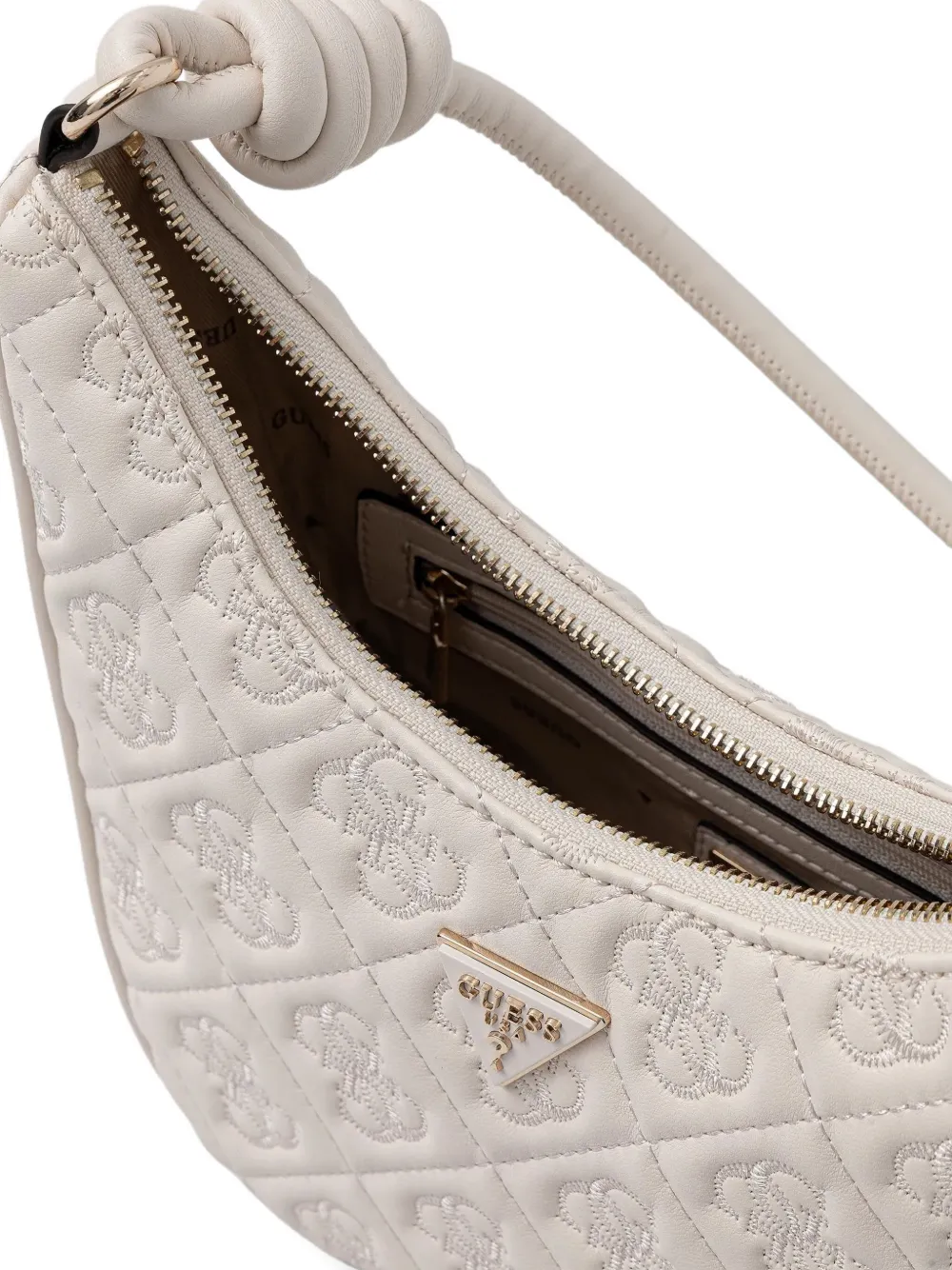 Guess Usa Adelasia 4g Quilted Knoted-handle Mini Shoulder Bag In Neutral
