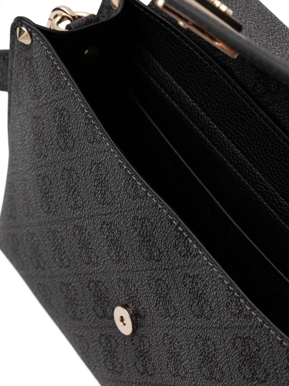 Guess Usa Monogram Logo-plaque Cross-body Bag In Black