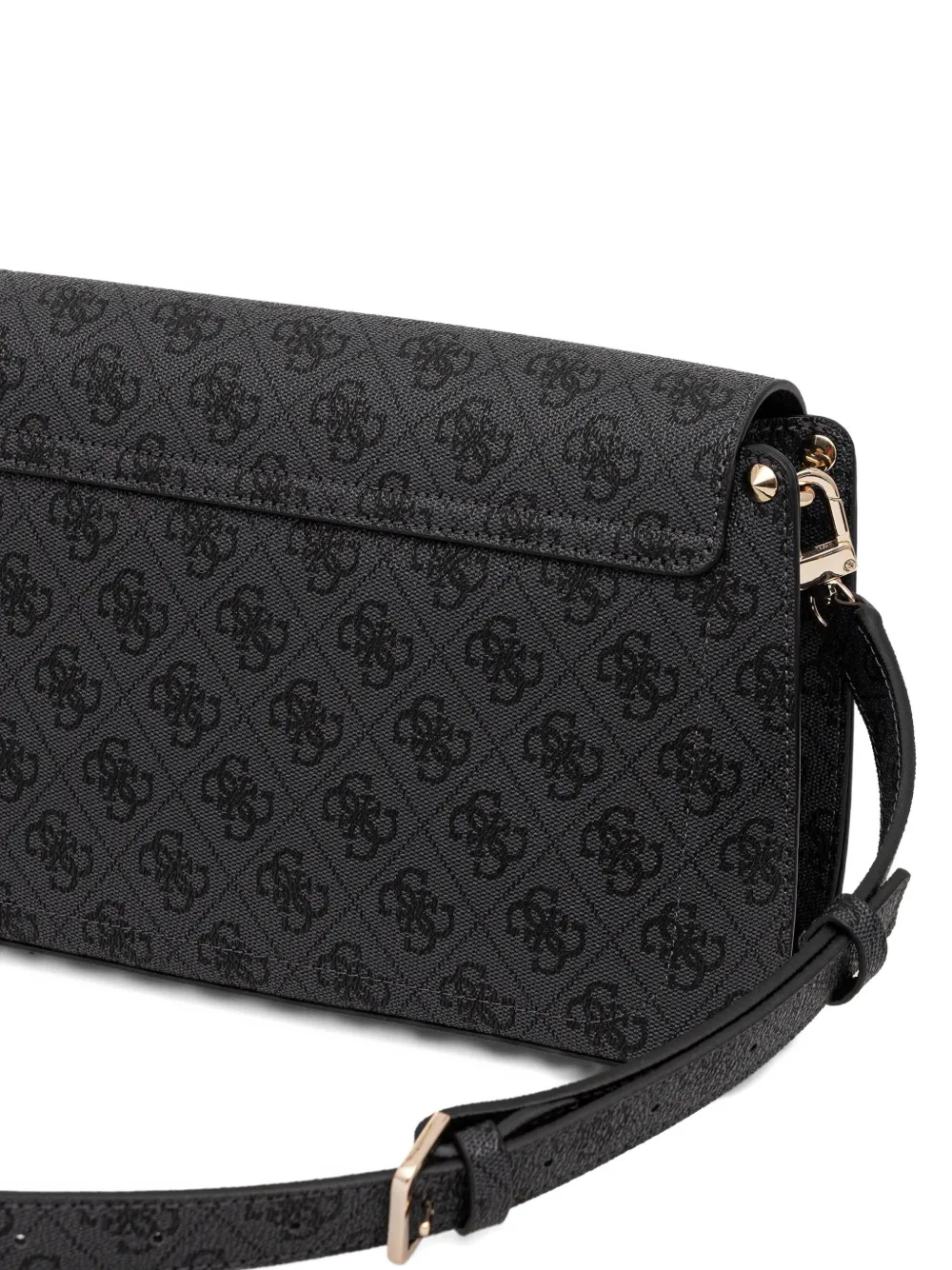 Guess Usa Monogram Logo-plaque Cross-body Bag In Black