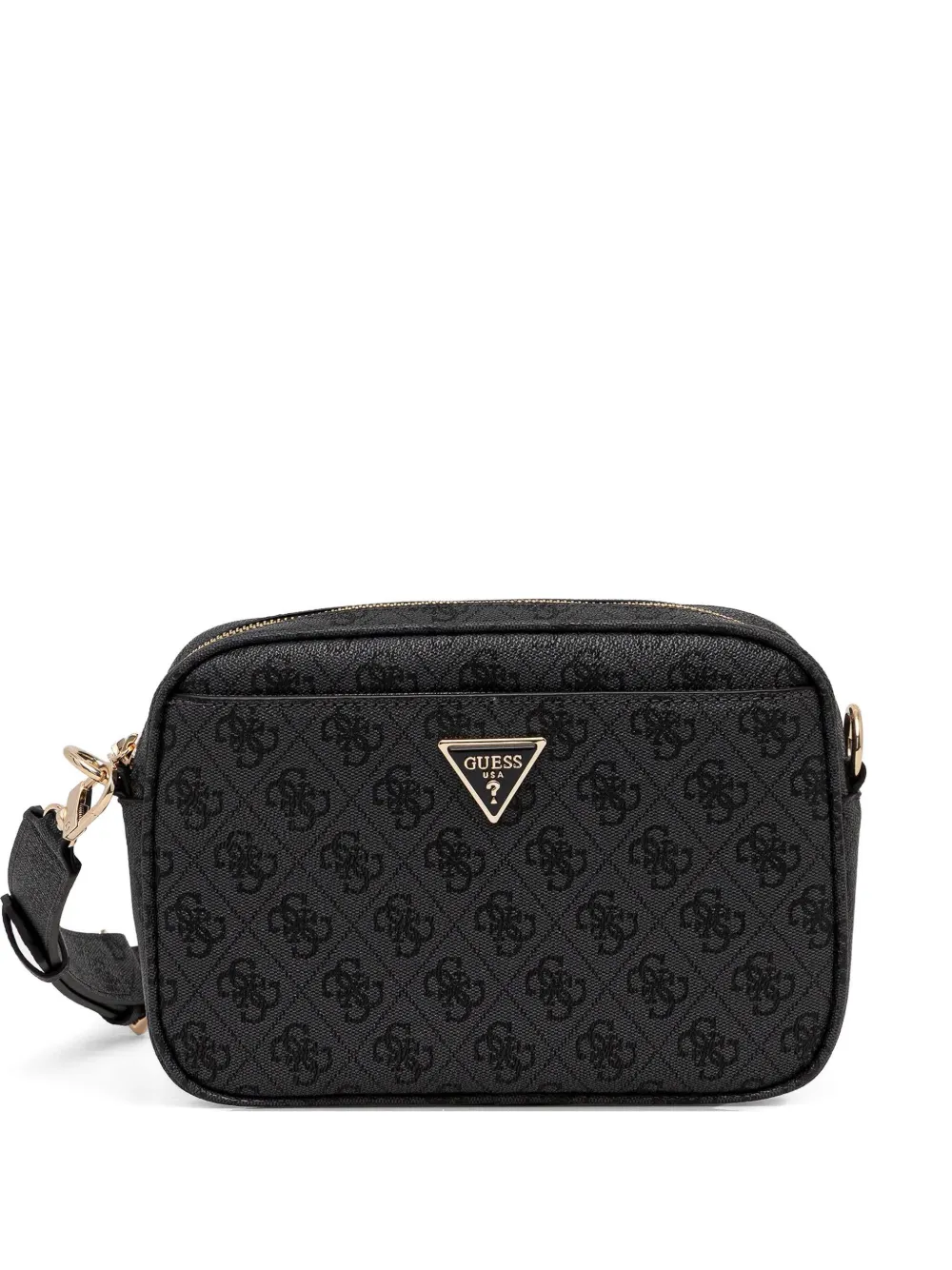 Guess Usa Logo-plaque Cross Body Bag In Black