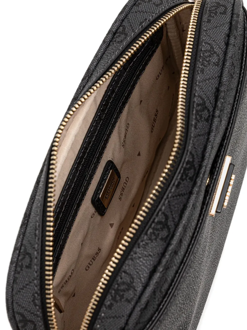 Guess Usa Logo-plaque Cross Body Bag In Black