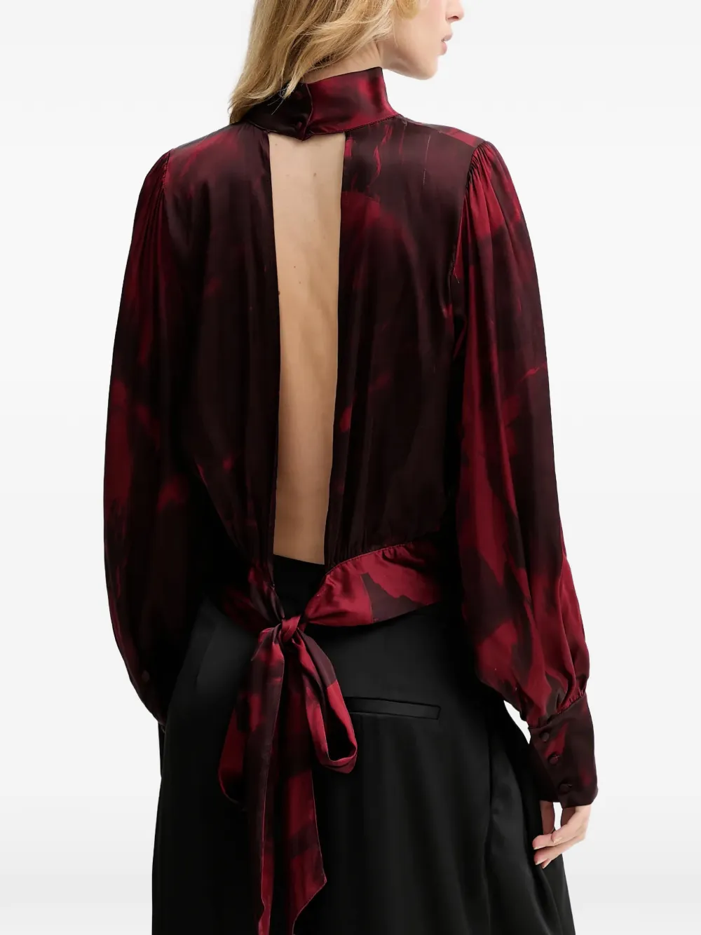  Gestuz Gzselina Open Back Tie Blouse - Red 