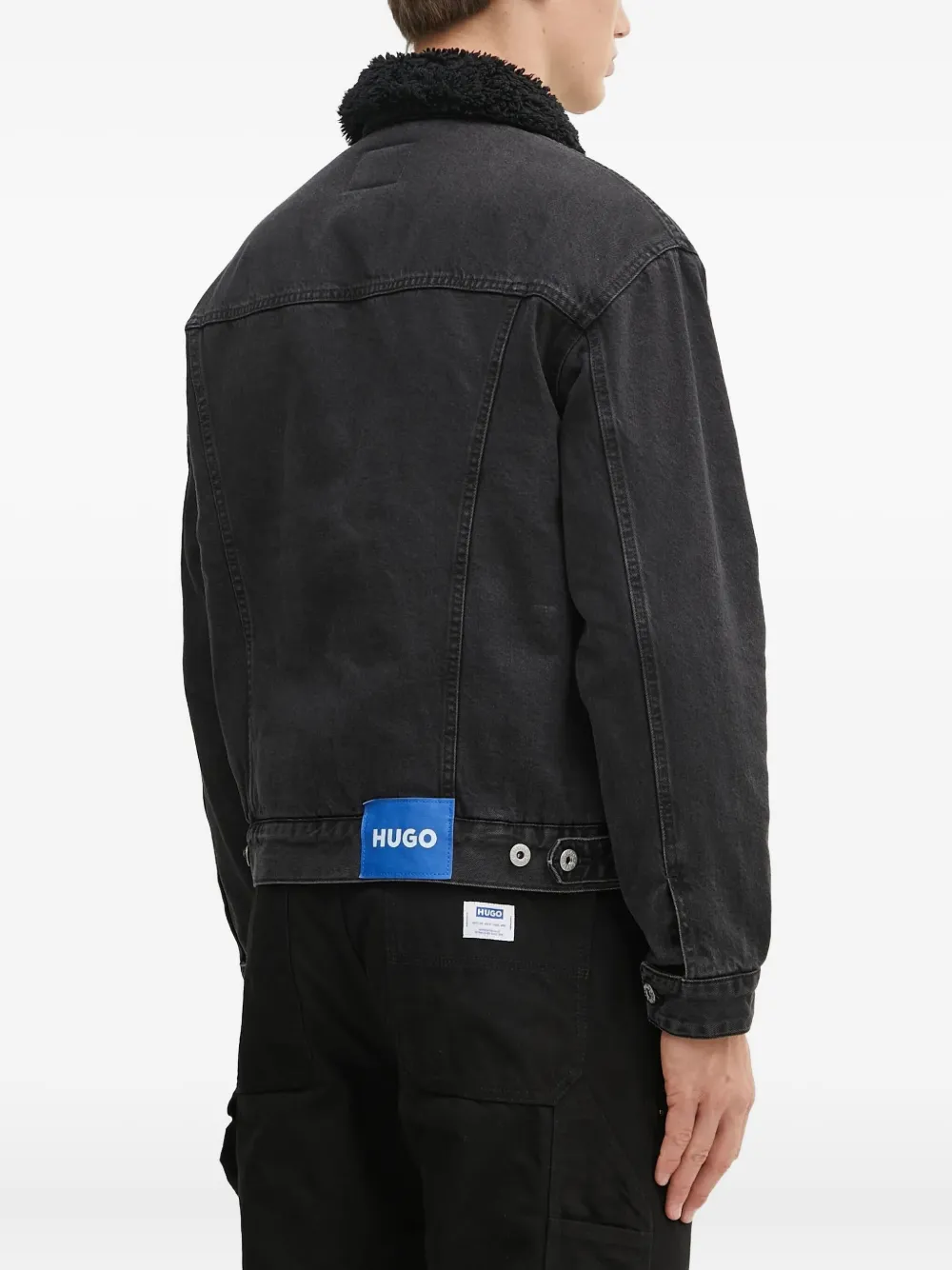 HUGO Jack met kraag met textuur Grijs