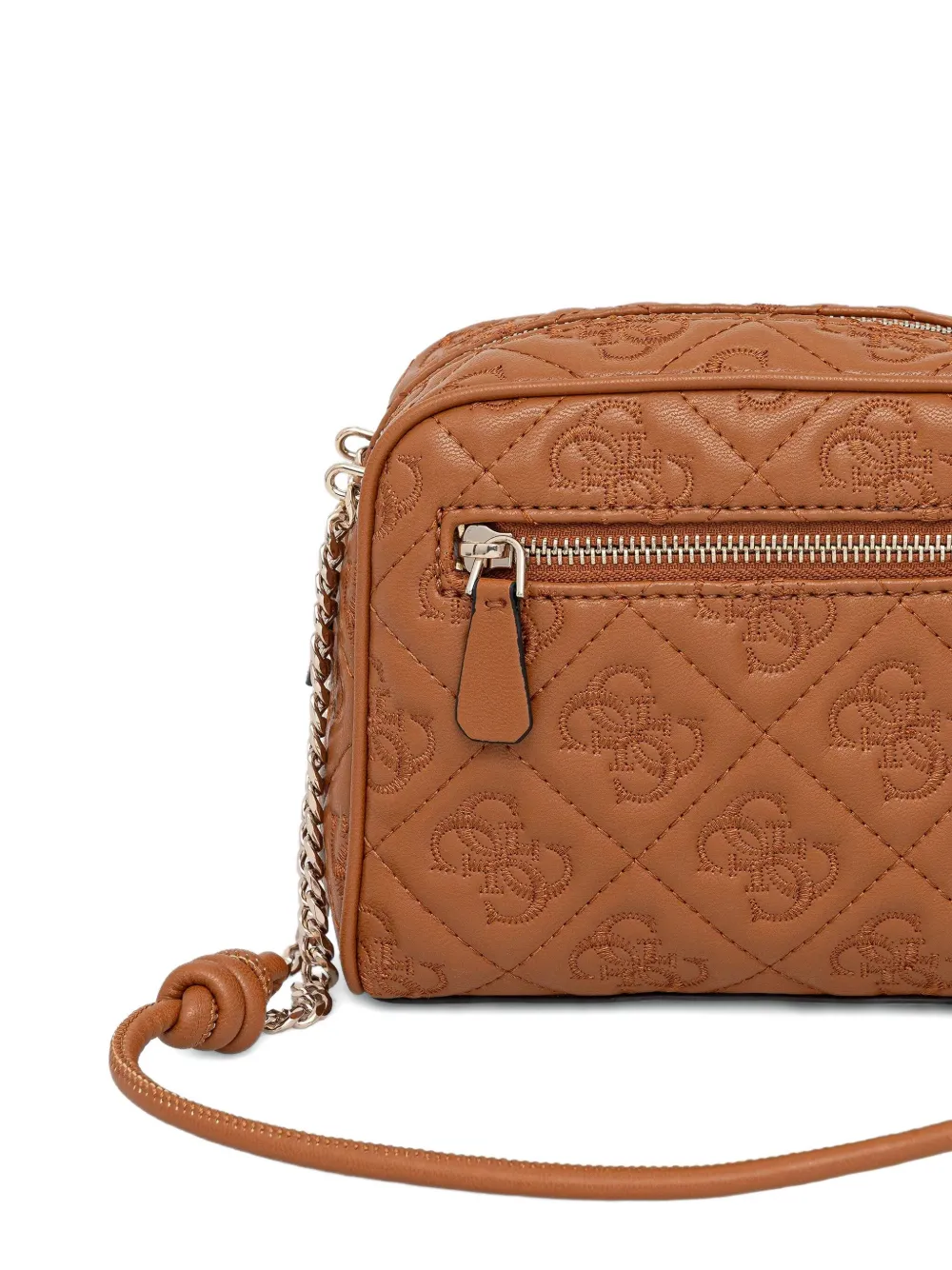 Guess Usa Quilted-design Crossbody Bag In Brown