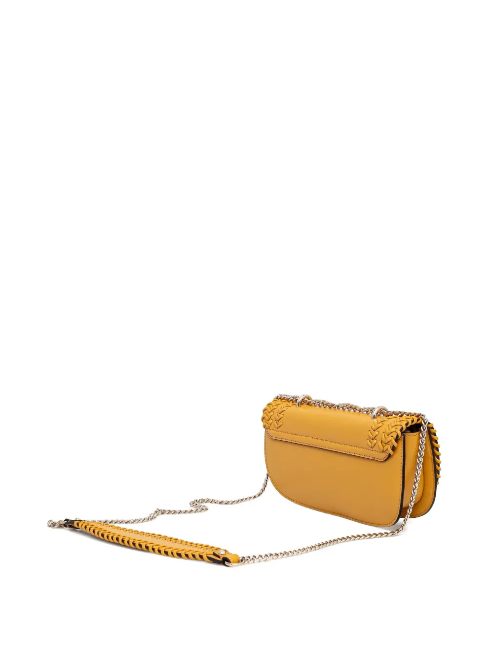 Guess Usa Tatum Mini Woven Chain-strap Cross-body Bag In Yellow