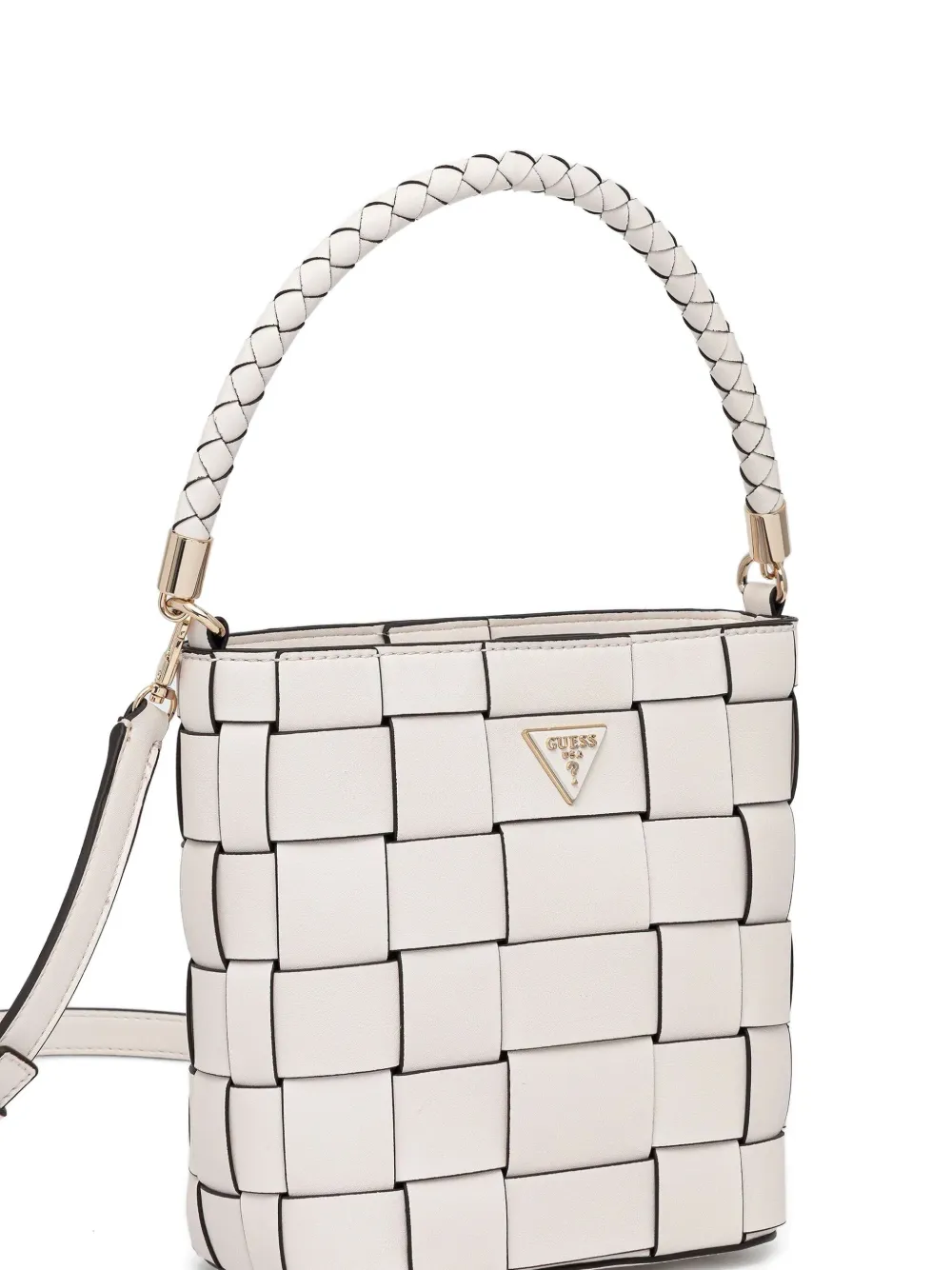 GUESS USA woven top-handle tote bag - Beige