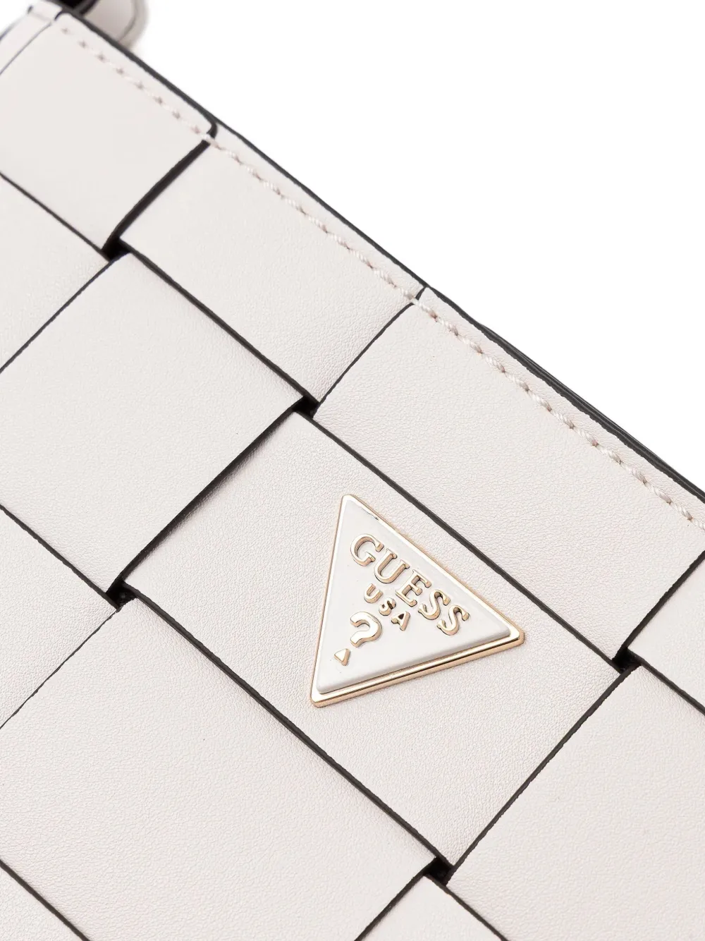 GUESS USA Geweven shopper met handvat Beige