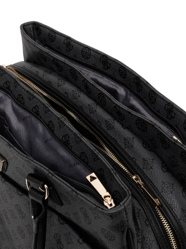 GUESS USA モノグラム ジップ トートバッグ | ブラック | FARFETCH JP