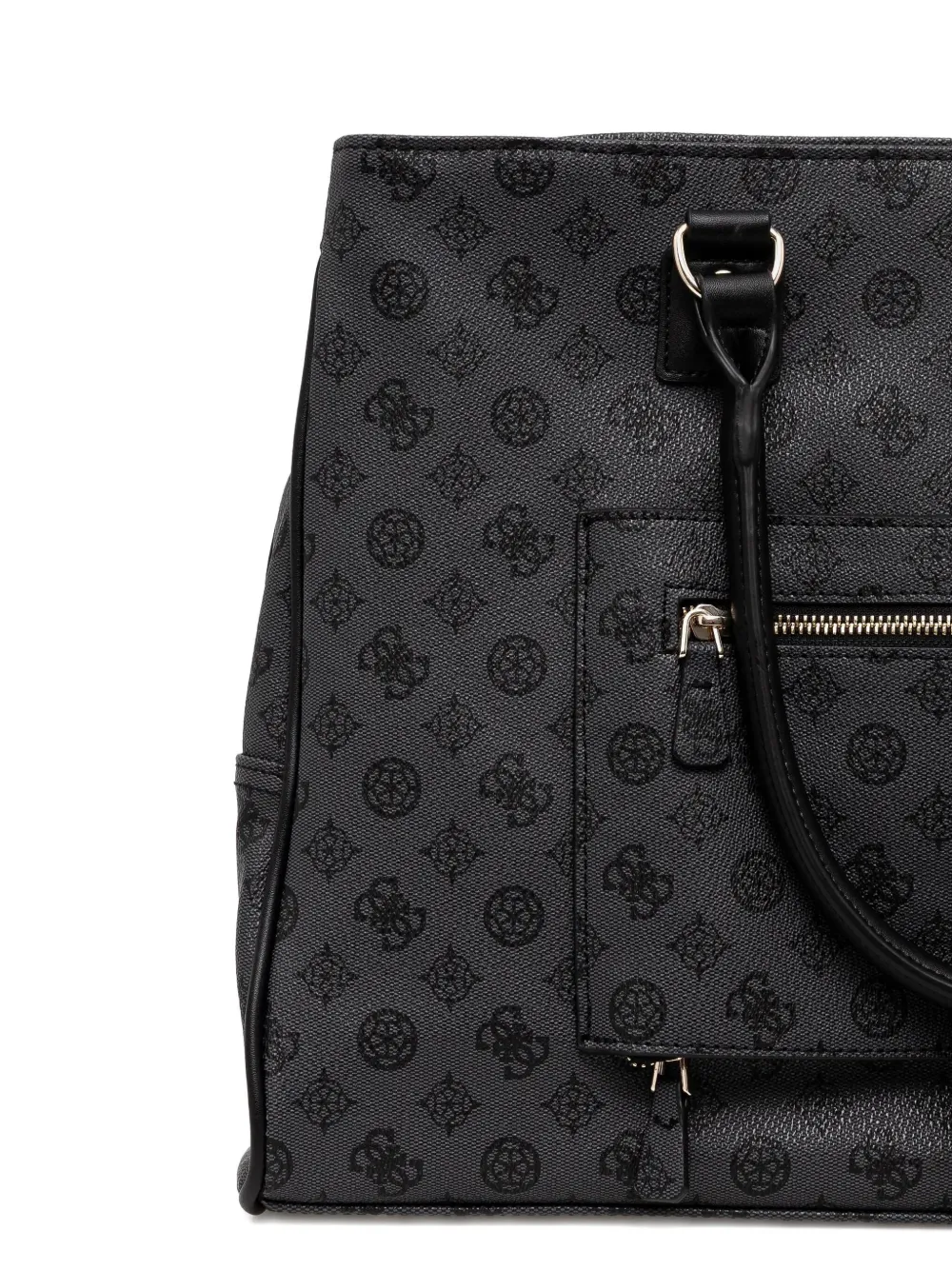 GUESS USA Shopper met monogram en rits Zwart