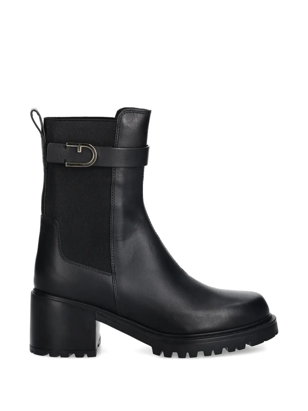 Furla buckle strap boots Zwart