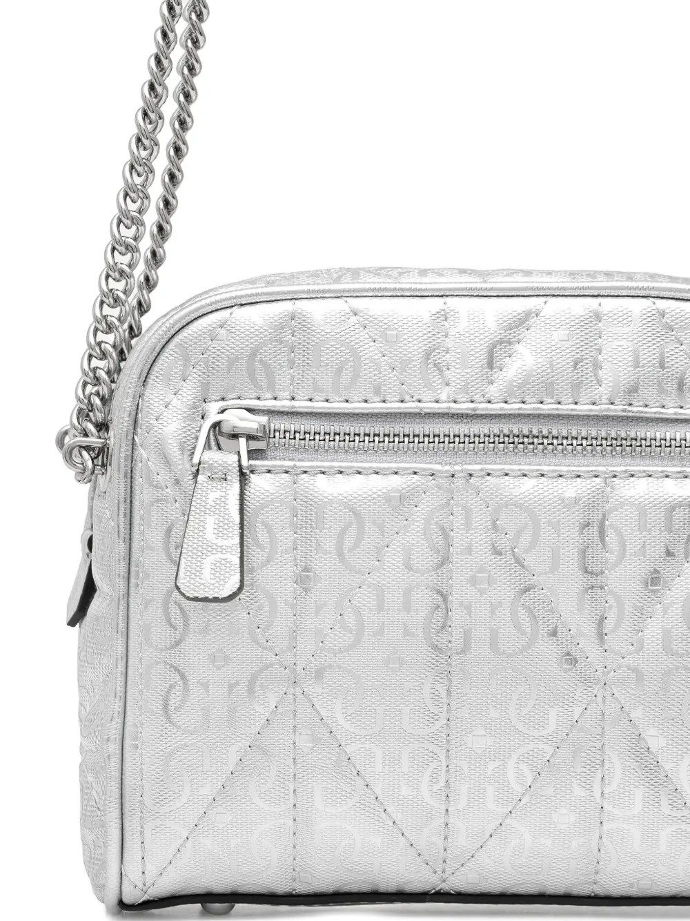 Guess Usa Aldina 4g Quilted Chain-strap Mini Bag In Gray