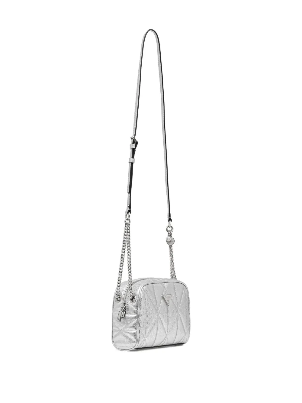 Guess Usa Aldina 4g Quilted Chain-strap Mini Bag In Gray