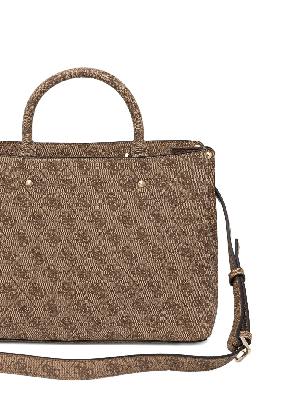 Guess Usa Monogram-pattern Crossbody Bag In Brown