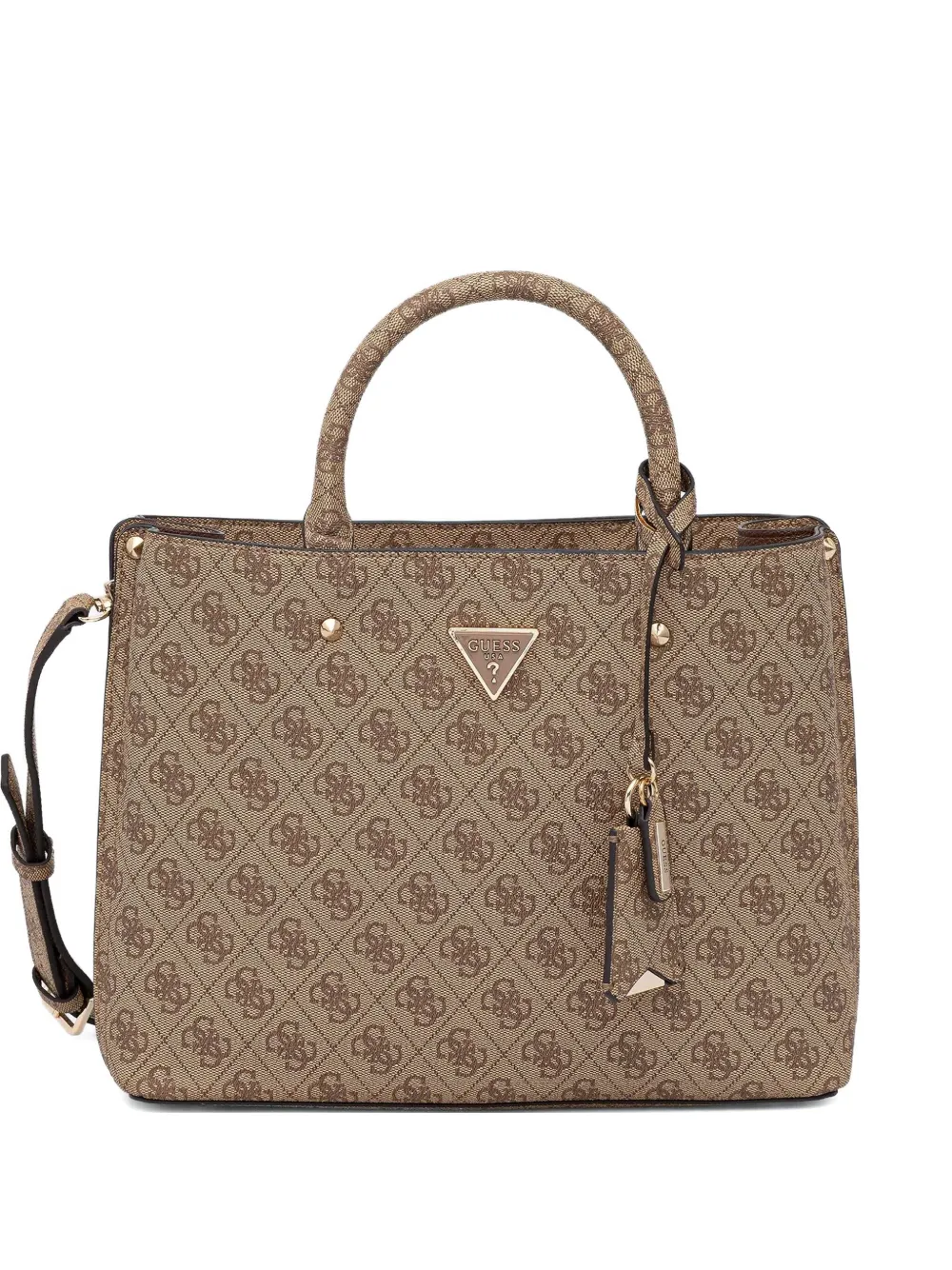 GUESS USA モノグラム ショルダーバッグ - ブラウン