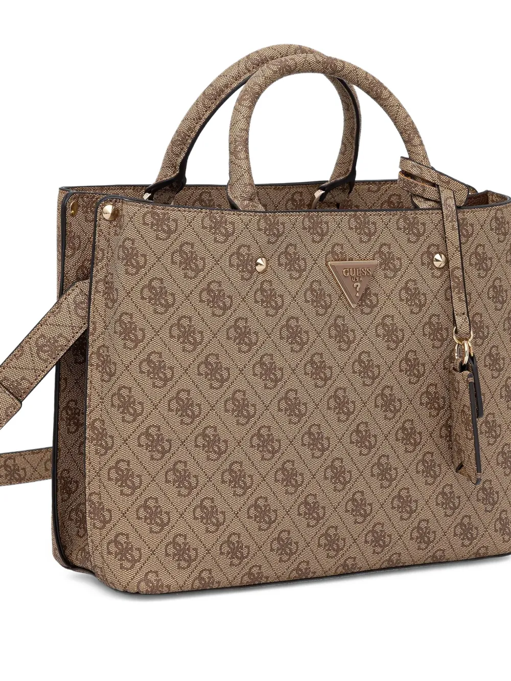 Guess Usa Monogram-pattern Crossbody Bag In Brown