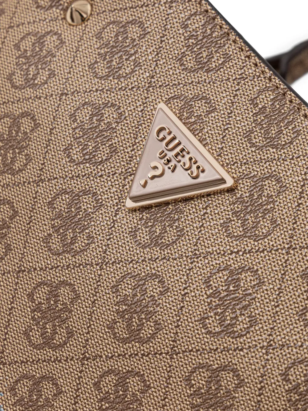 Guess Usa Monogram-pattern Crossbody Bag In Brown